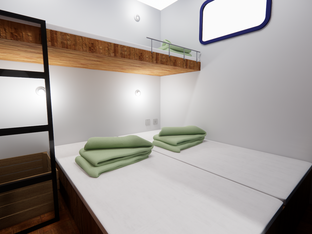Comfort twin bed en suite cabin